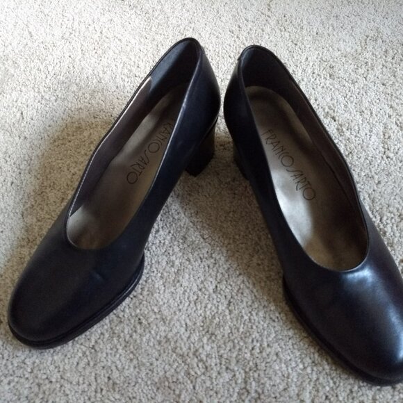 Franco Sarto - Size 7.5 M Black Genuine Leather Timeless Classic Elegant Pumps - Picture 6 of 7